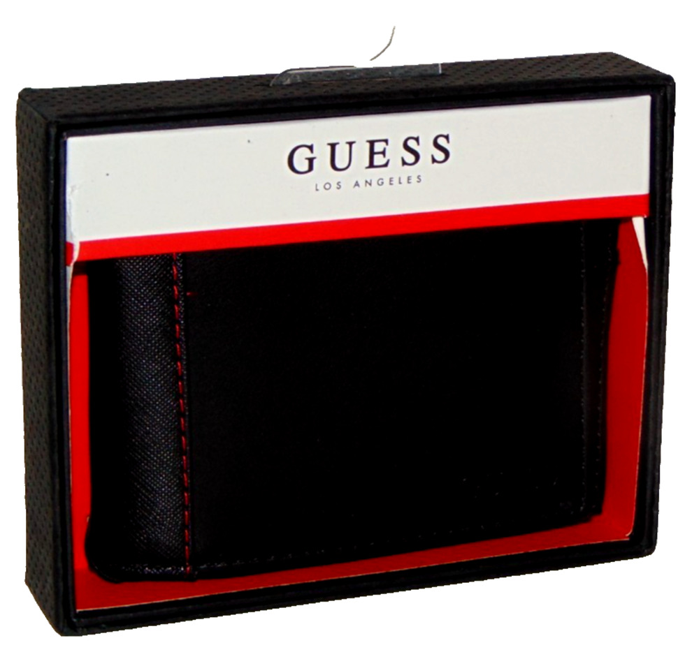 GUESS Men’s Black RFID Bifold Passcase Wallet Boxed NWT